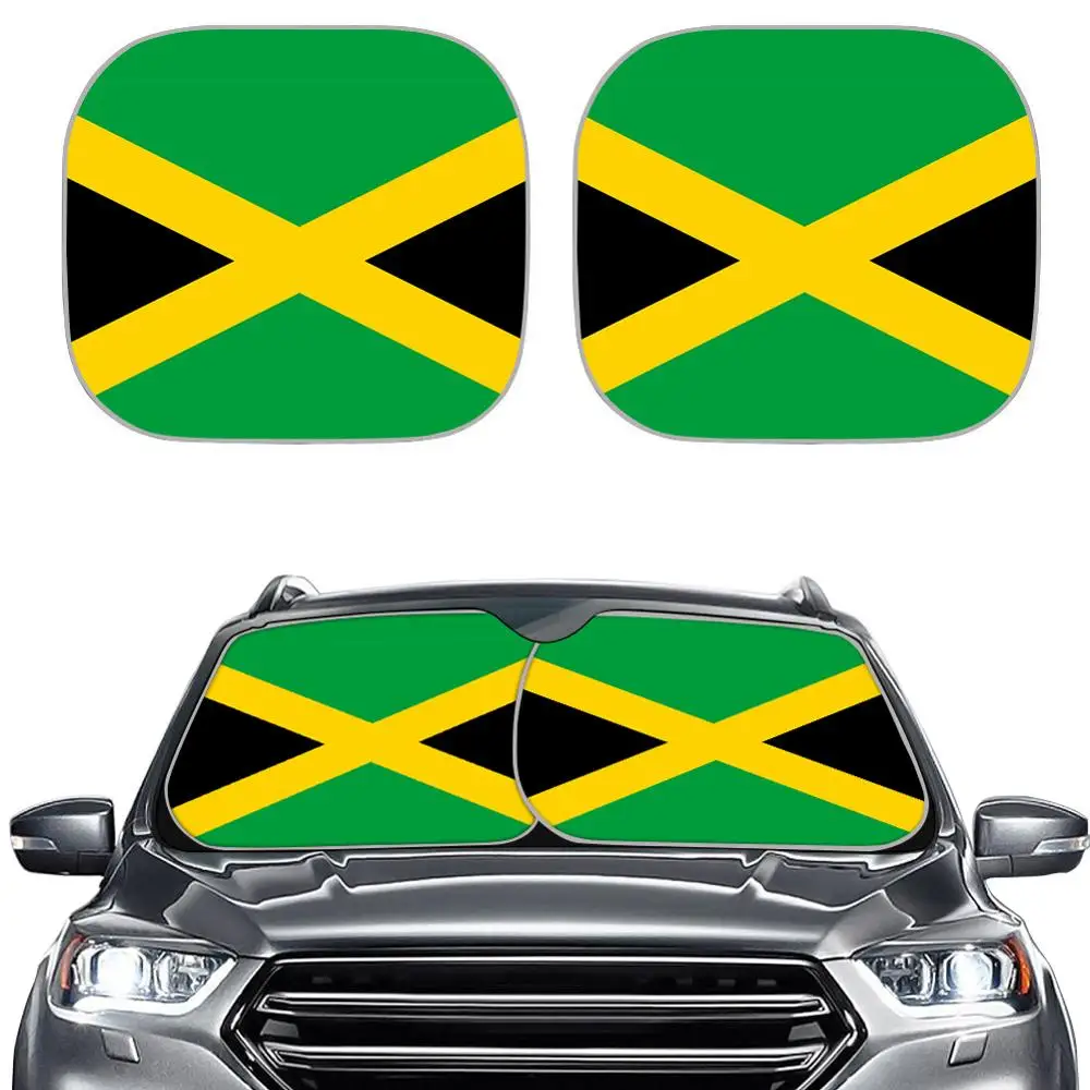 

INSTANTARTS Jamaican Flag Pattern 2pcs/Set Car Protector Car Window Shade Sunshade for Car Windows Durable Side Car Sunshades