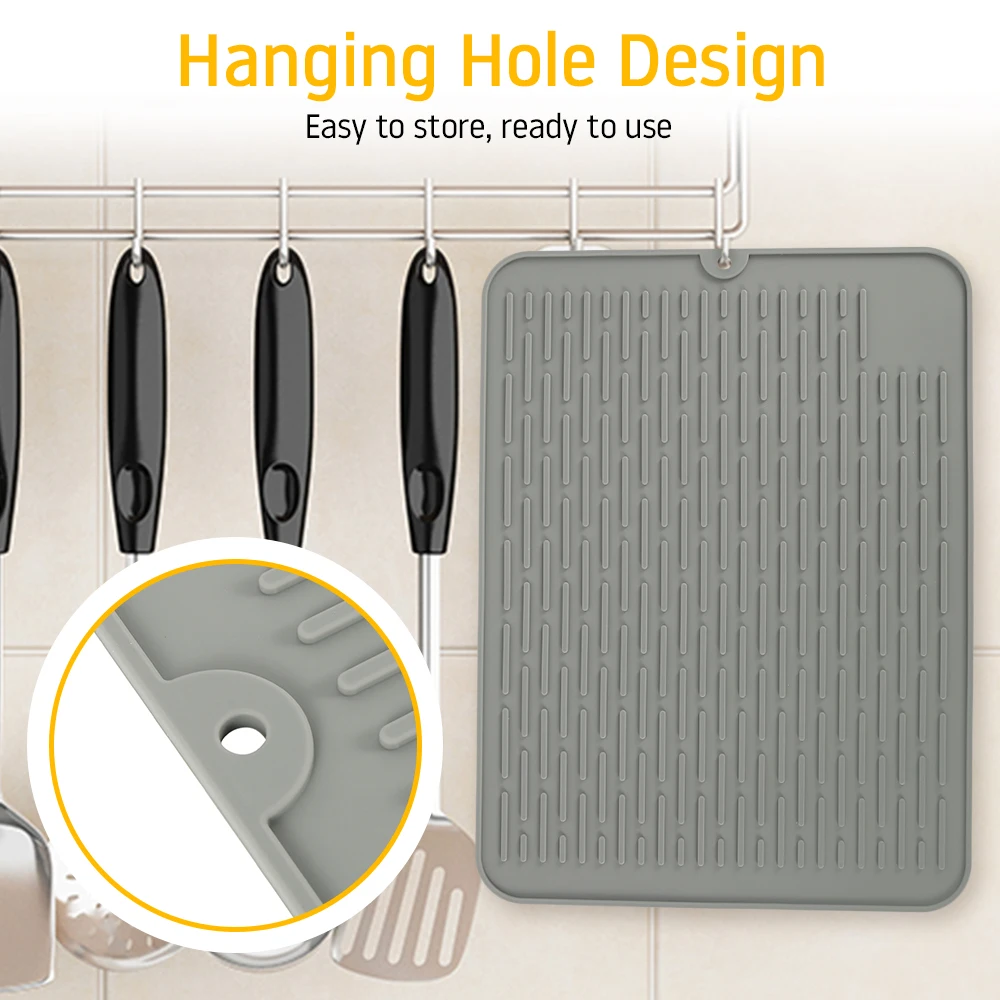 Большая силиконовая настольная салфетка Премиум термостойкий сушильный коврик