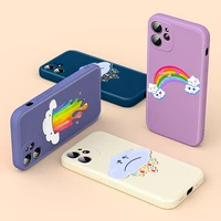 liquid silicone soft cover cute weather rainbow for apple iphone 13 12 mini 11 8 7 6 xs xr se 2020 pro max plus phone case