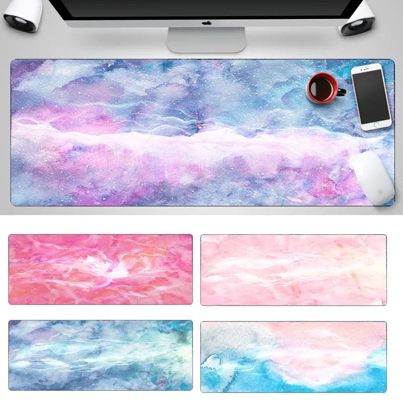 

800x300mm XL Edge Locking Marble Laptop Keyboard Mouse Pad Large Office Desk Mouse Mat