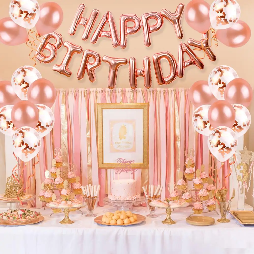 QIFU разноцветные воздушные шары с конфетти цвета розовое золото украшения для