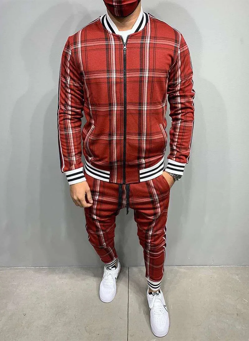 

New Mens Tracksuit Fashion Casual Men Fitness Sets Letter Patchwork Hooded Sweatshirt Sweatpants Sports Suit Streetwear 2021