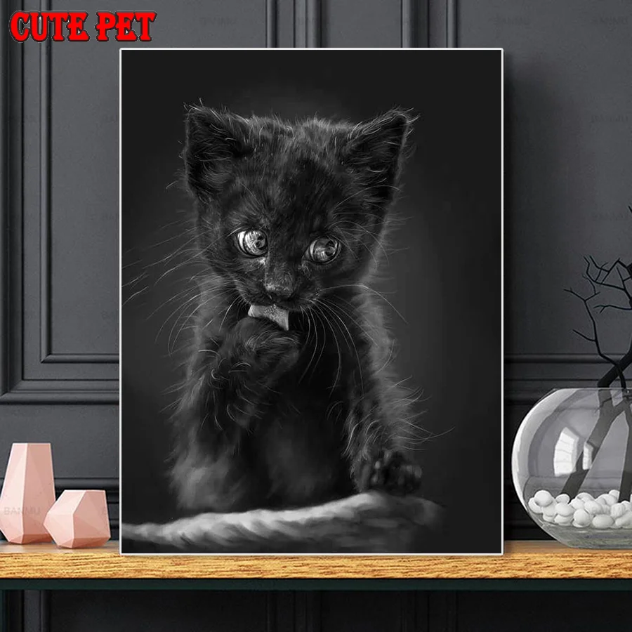Алмазная вышивка с изображением котенка животного | Дом и сад