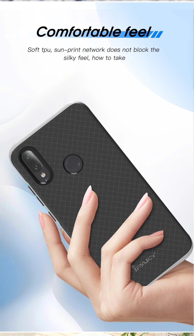 Для Redmi Note 7 Чехол IPAKY PC бампер силиконовый мягкий 2 в 1 Гибридный Note 7S противоударный бронированный чехол для Xiaomi Redmi Note 7 Pro Чехол