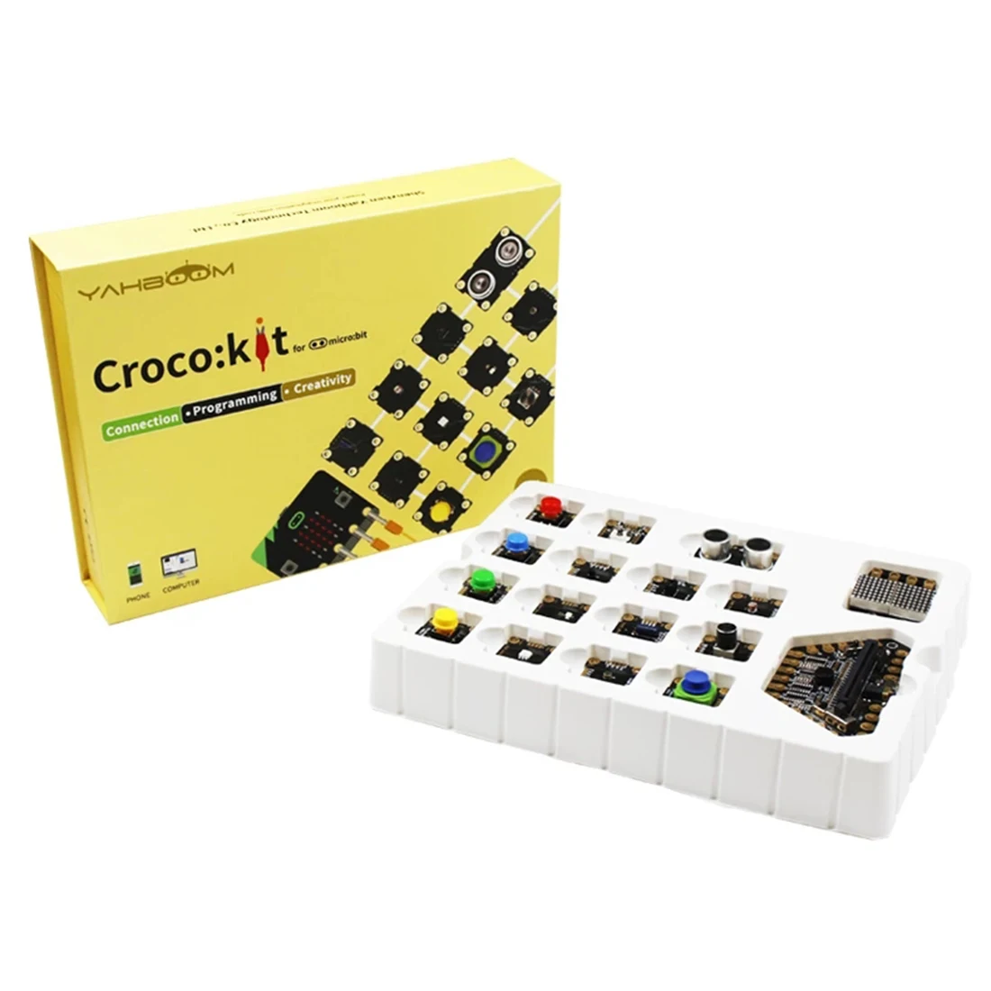 with Micro bit Board Программа Интеллектуальный робот датчик стартовый комплект паровое Программирование образование макетная плата расширения для микро: бит - Цвет: with Micro bit Board