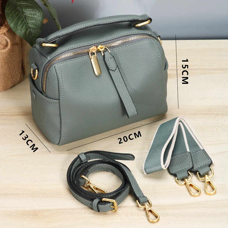 2022 Ins All-Match Soft Leather Ladies Handbag Top Designer Luxury Ladies One-Shoulder Messenger Bag Small Casual Broadband
