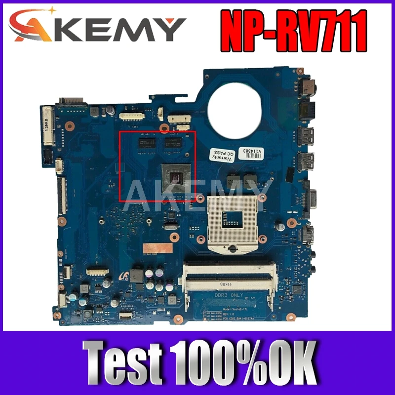 

Akemy для samsung NP-RV711 RV711 Материнская плата ноутбука Geforce 315M DDR3 Бесплатная i3 BA92-08128B BA92-08128A BA41-01574A