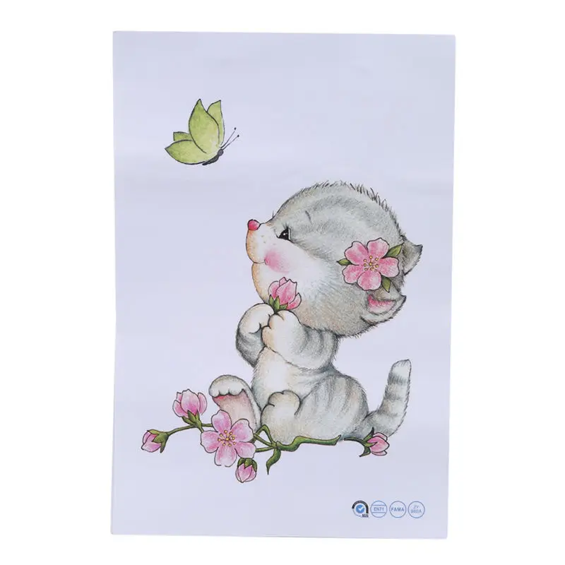 Новые милые наклейки на стену с котенком и котом дверь бабочки для ванной комнаты