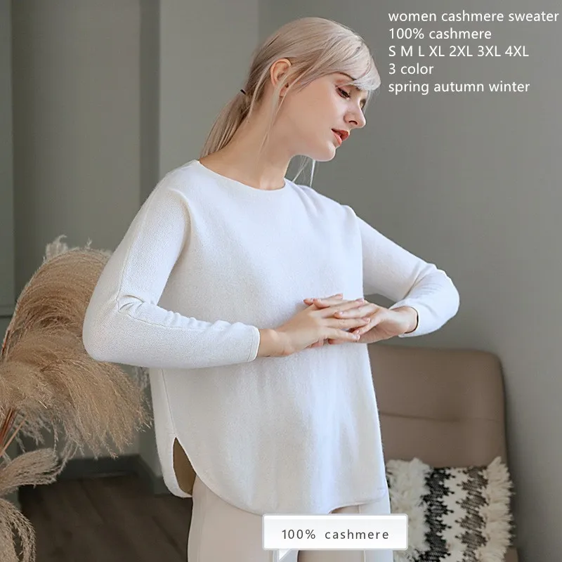 naizaiga 100% cashmere o-neck women solid pure sweater loose irregular fashion short DPSM8 | Женская одежда