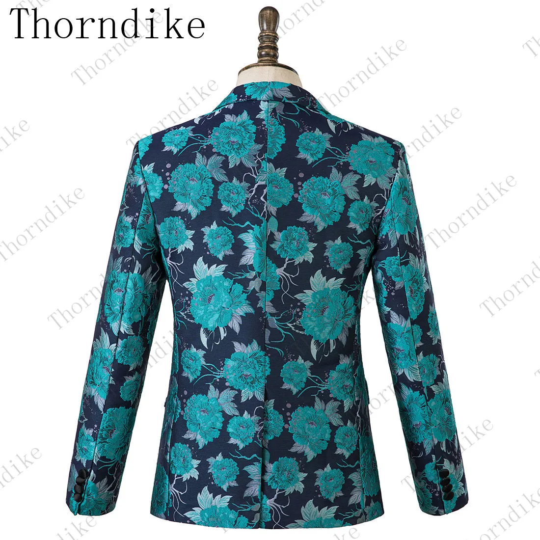 2019 модные синие мужские костюмы с цветочным принтом приталенный смокинг для