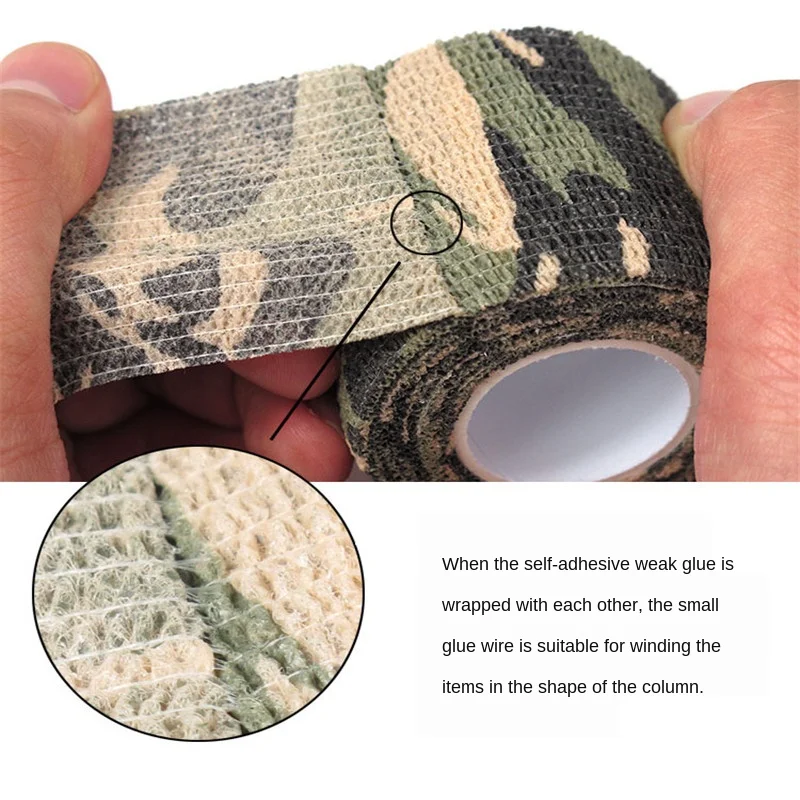 

5CM*4.5M Hunting Tape Camouflage Stealth Camping Hunt Shooting Tool Series Of Waterproof Non-woven Tape Mixed Adhesive Camo Tap