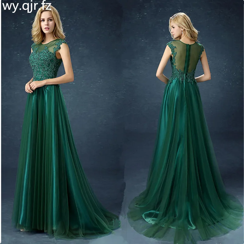 QQC292 # черно зеленые и красные длинные вечерние платья из пряжи со шлейфом