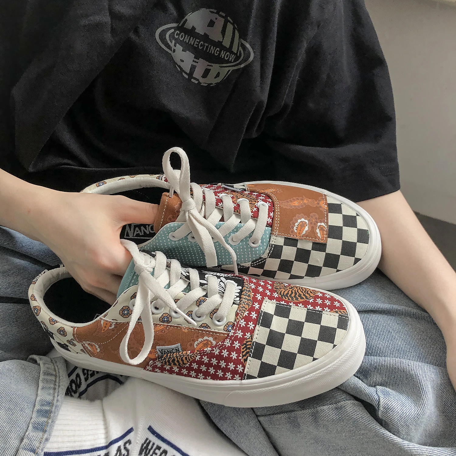 

Lcxmnd cashew flower men's shoes canvas shoes