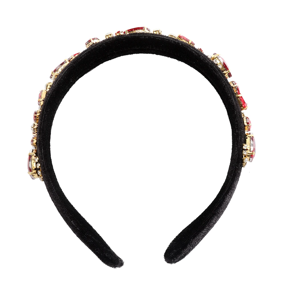 AWAYTR барокко драгоценный камень декор оголовье для женщин Мода богатый бархат