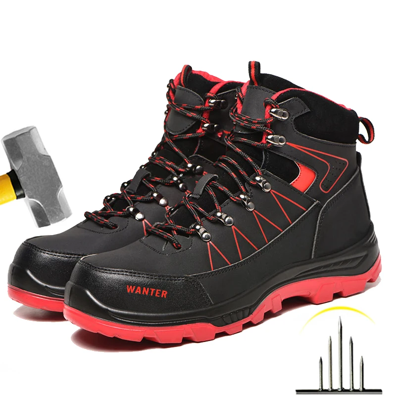 New 2021 Safety Shoes Men Steel Toe Sneakeres Work Boots Fashion Men Indestructible Shoes Footwear Mens Puncture-Proof Shoes
