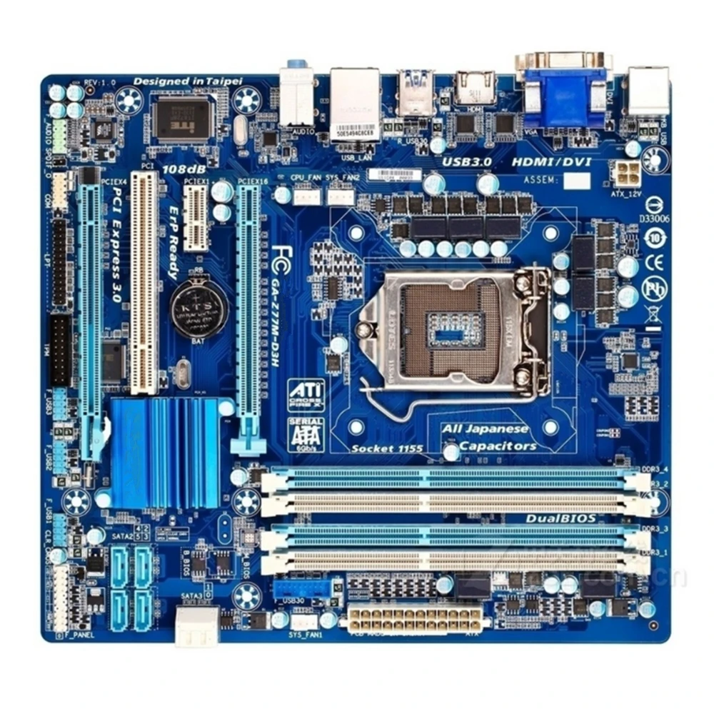 Для GIGABYTE GA Z77M D3H рабочего Материнская плата Z77 разъем LGA 1155 i3 i5 i7 DDR3 32G блок питания