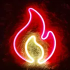 Огонь пламя неоновый знак светильник светодиодный подвесной настенный светильник ночник для спальни детская комната бар вечерние Декор стены День рождения Рождественский подарок