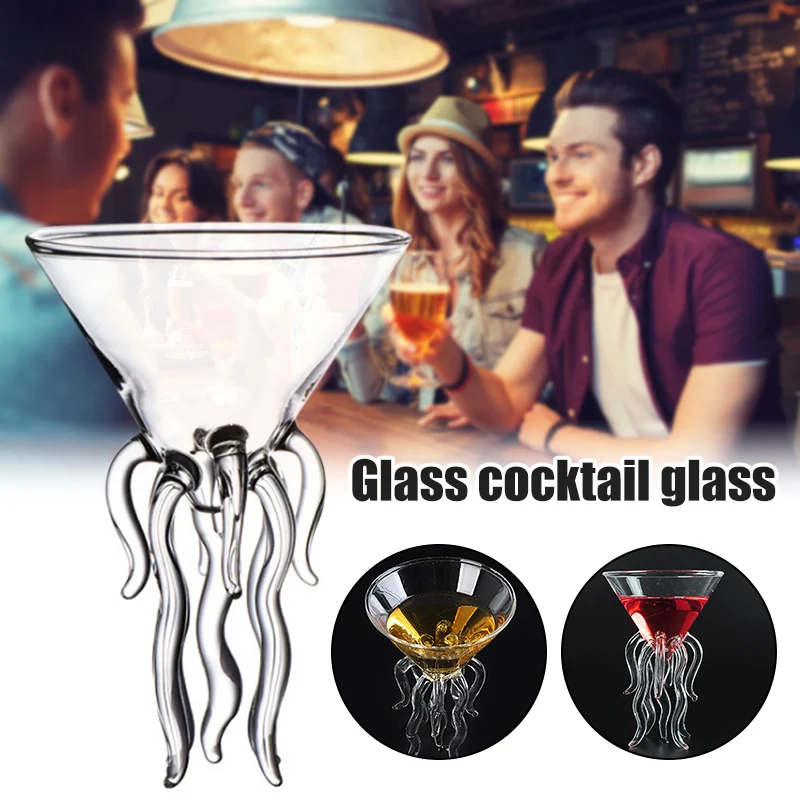 

Creatives Octopus Cocktail Cup Transparent Jellyfish Glass Juice Cup Suitable for Kitchen Tools QP2