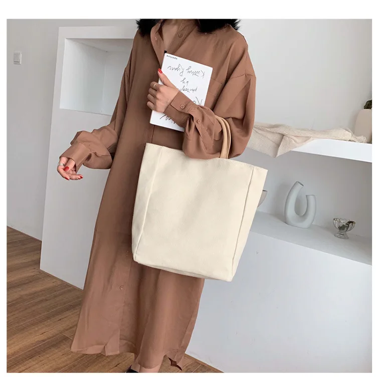 New fashion simple leisure Tote Bag student schoolbag large capacity canvas briefcase