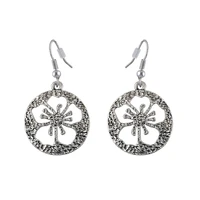 flower shaped alloy vintage earrings for women