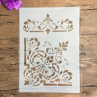 vintage floral border a4 decorative stencils 29cm diy wall painting scrapbook coloring embossing albumfor painting and decor