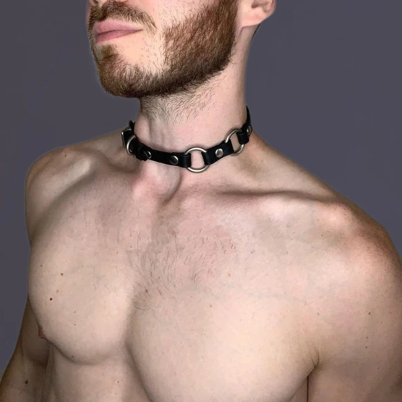 2021 Сисси искусственная кожа мужской портупея с чокером гей Клубная одежда