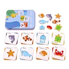 Обучающие игрушки в виде животных, деревянные пазлы в виде динозавра