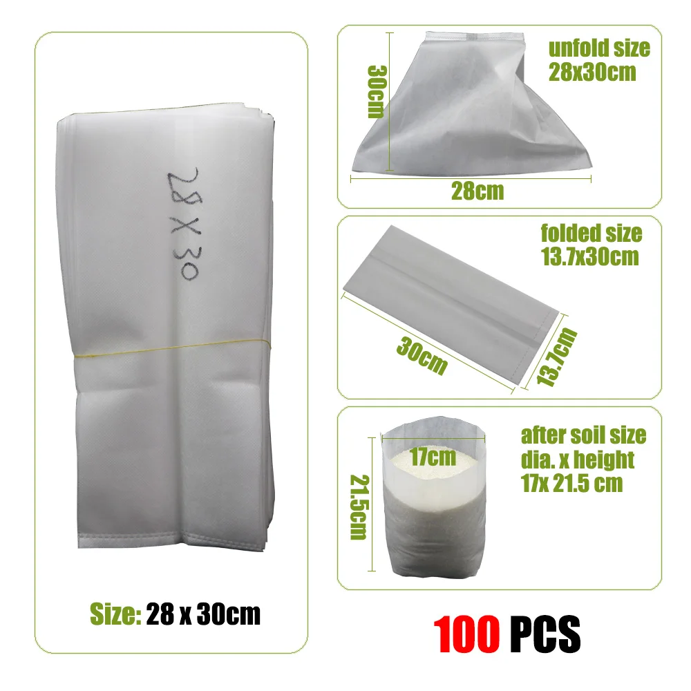 MUCIAKIE – sacs de pépinière en tissu Non tissé, 100 pièces, épais, biodégradables, pour culture, jardin, plantation, arbres