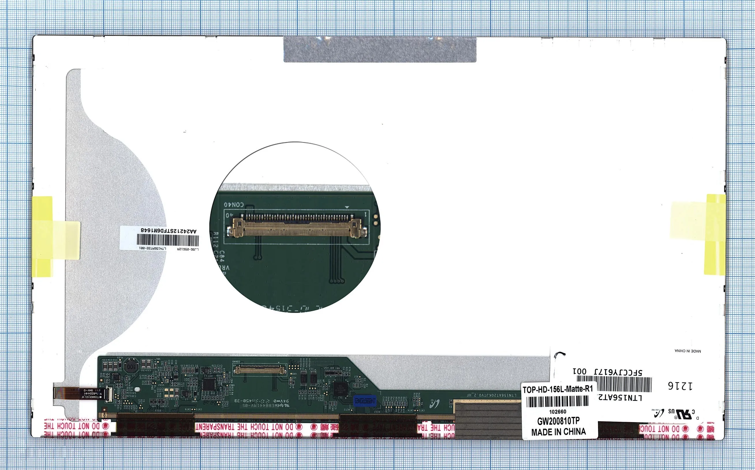 Матрица для LTN156AT22 Диагональ 15.6 1366x768 (HD) Samsung Матовая Светодиодная (LED) - купить по