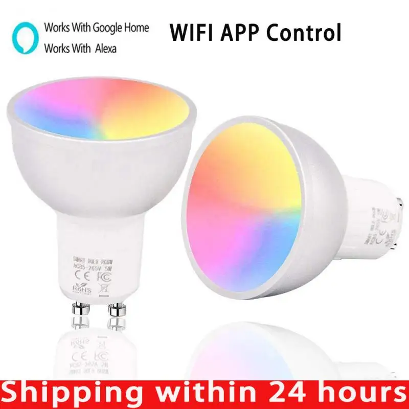

Multipurpose Smart Bulb WiFi GU10 RGBW 5W Led Dimmable Works With Alexa And Google Home Remote Control By Smartphone Tablet