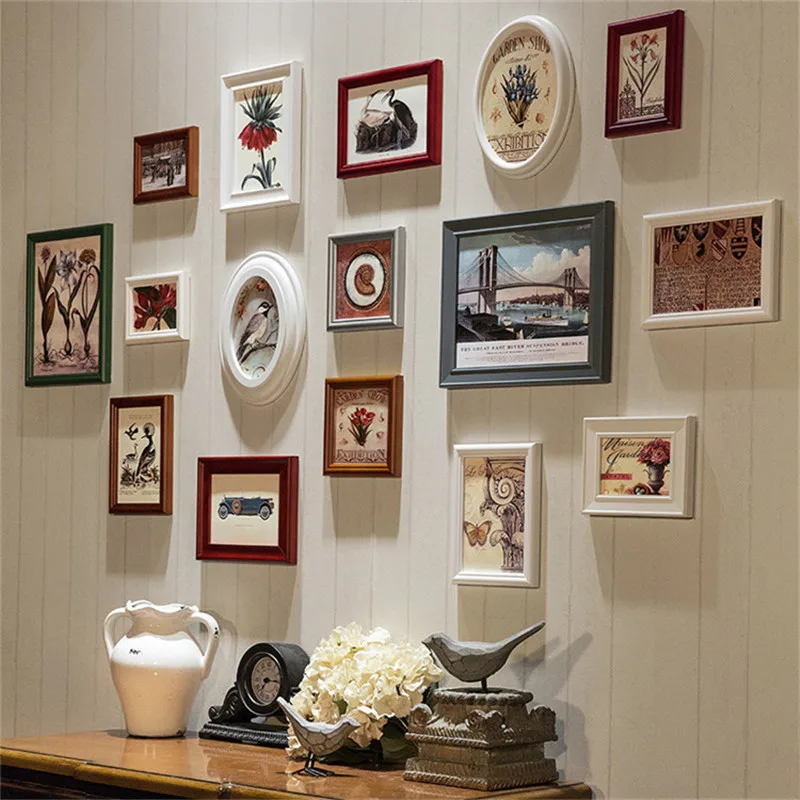 Новая деревянная фоторамка 16 шт./компл. фоторамки в средиземноморском стиле