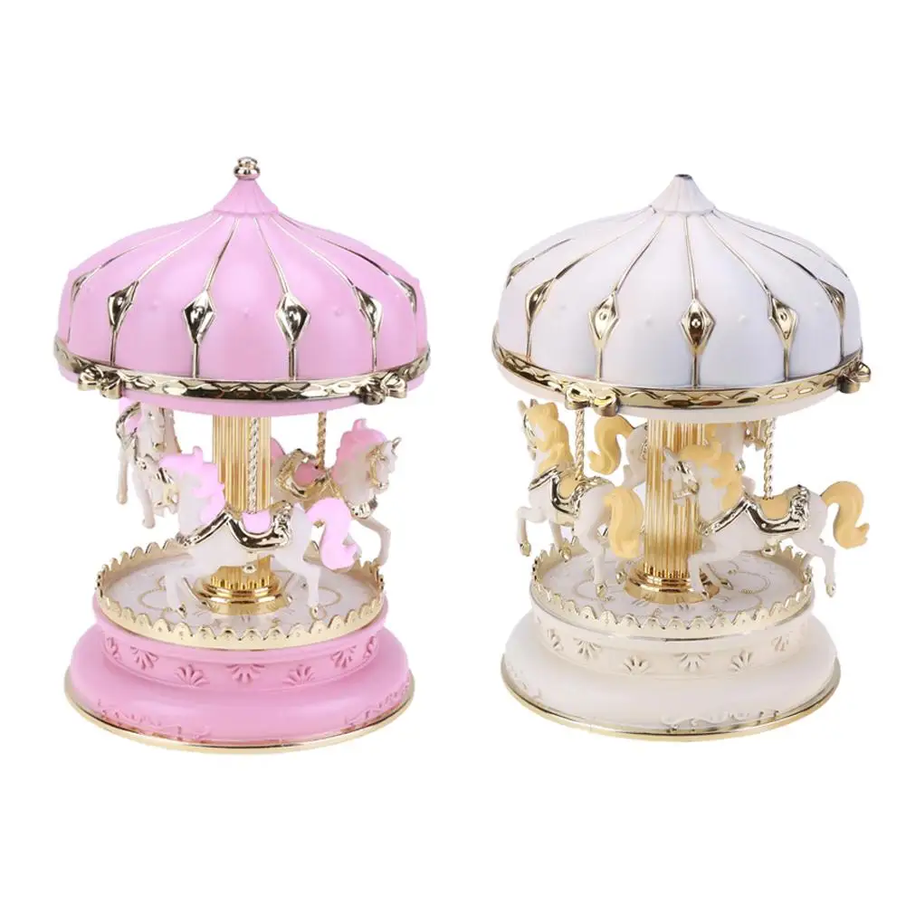 Светодиодная музыкальная шкатулка светодиодная карусель веселая круглая