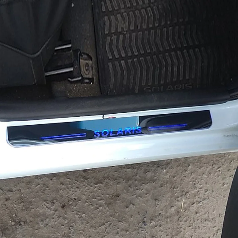 

MANSir 2PCS For Hyundai Solaris 2010 -2019 2020 Acrylic Moving LED Welcome Pedal Car Scuff Plate Pedal Door Sill Pathway Light