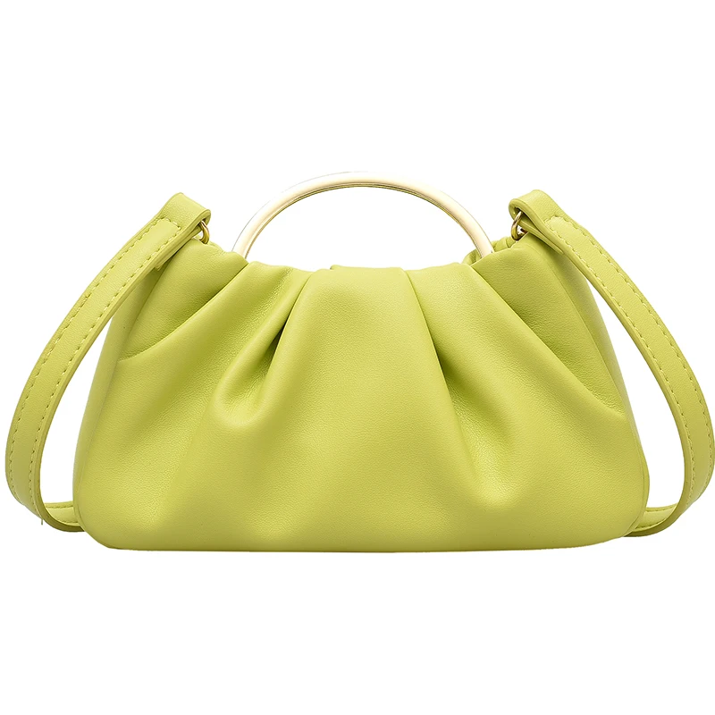 

Designer Personalized Metal Handle 2020 New Fashion Brand Top Handle Soft Bags Female Green Crossbody Bag High Quality Casual