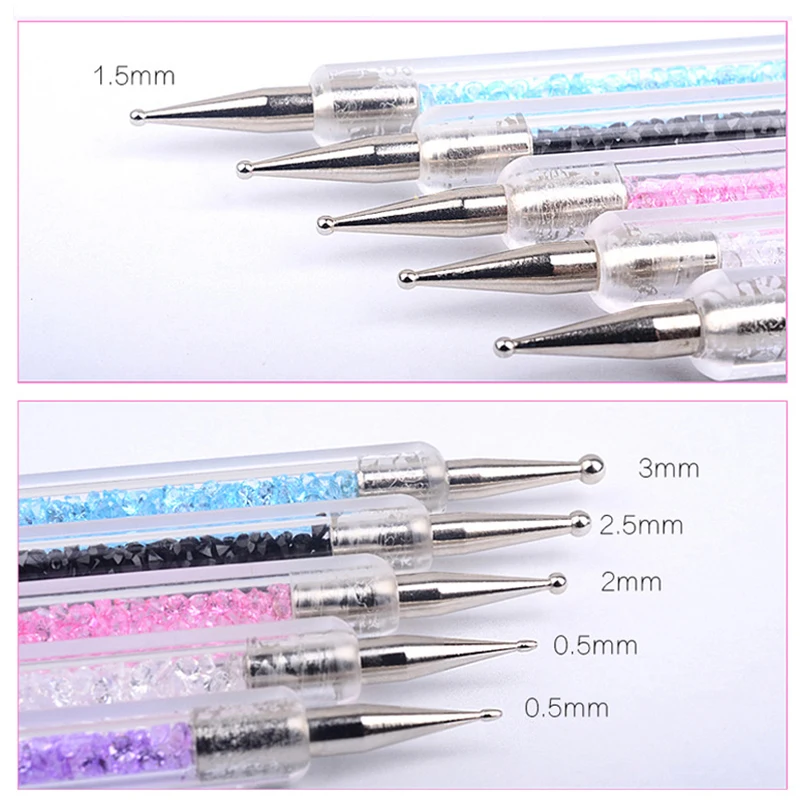 5 шт./компл. двухконцевая цветная ручка для рисования прозрачный лак ногтей