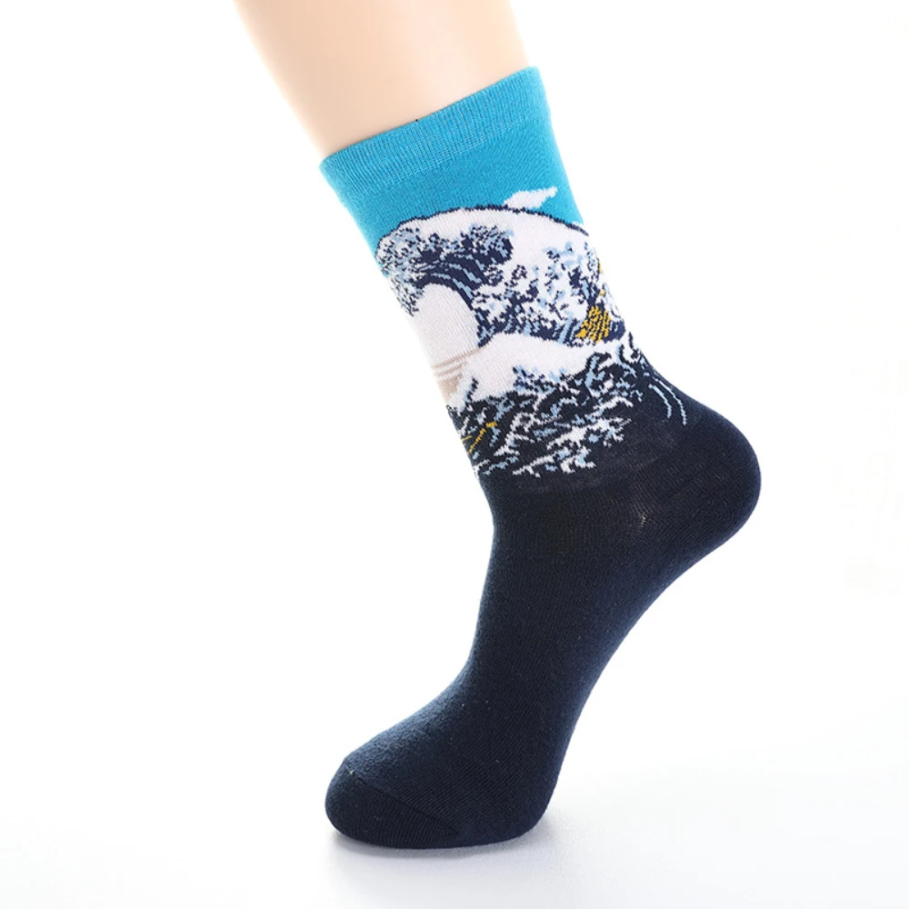 

Funny Socks Unisex Street Fashion Women's Socks Retro Abstract Oil Painting Cotton Socks Men Casual Cool Socks Autumn and Winter