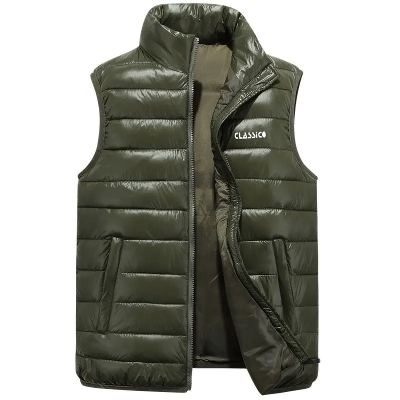 Жилет пуховой мужской куртка без рукавов однотонная модная верхняя одежда