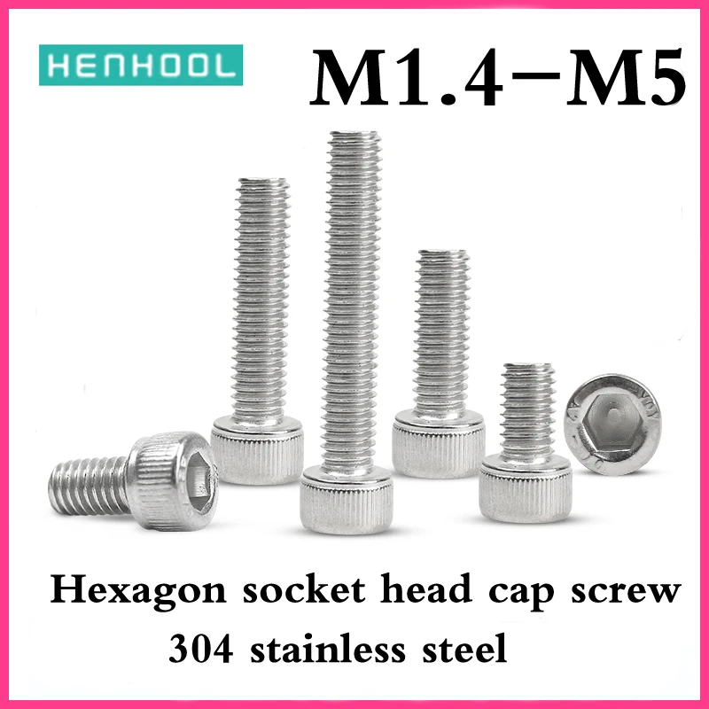 

DIN912 Hexagon socket head cap machine screws allen socket head Longer screws 304 stainless steel A2-70 M1.4M1.6M2M2.5M3M4M5