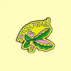 Пушистый горох! Эмалированная заколка Greenbean Badge Брошь на рюкзак Модная бижутерия для отворота одежды подарок для друзей