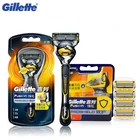 Бритвенные лезвия Gillette для мужчин, уход за лицом, брендовые безопасные бритвы, бритвенные лезвия, 1 бритвенная ручка + 5 лезвий