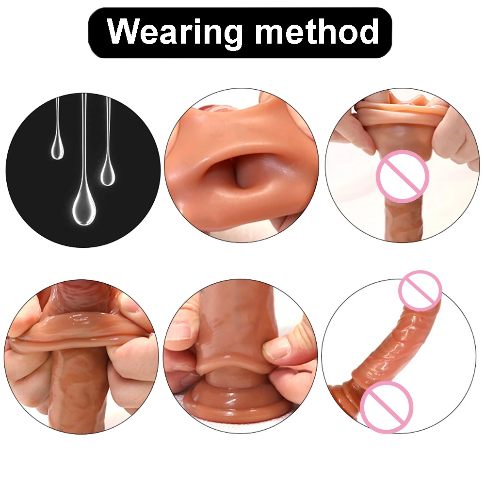 170 мм силиконовый пениса многоразовые презервативы для полового члена создающий