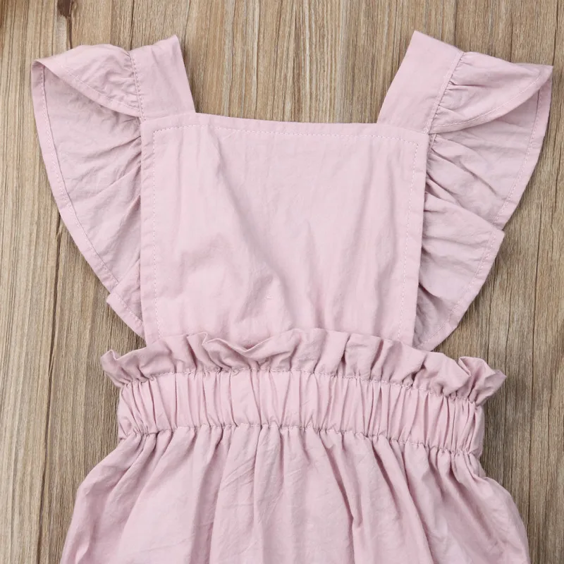 Комбинезон без спины с оборками для новорожденных и маленьких девочек Летний