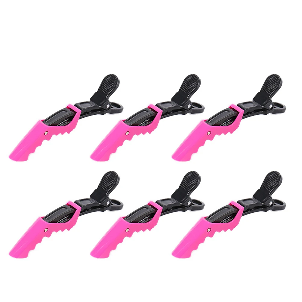 dark pink 6 шт. модный стиль зажим для волос крокодил зажим для волос салон зажимы крокодил стиль когти полезные инструменты для укладки для женщин дамы - Цвет: dark pink