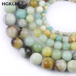 HGKLBB Natural Amazon Stone Beads Round Loose Spacer Beads For Jewelry Making DIY Bracelet Accessori in Pakistan