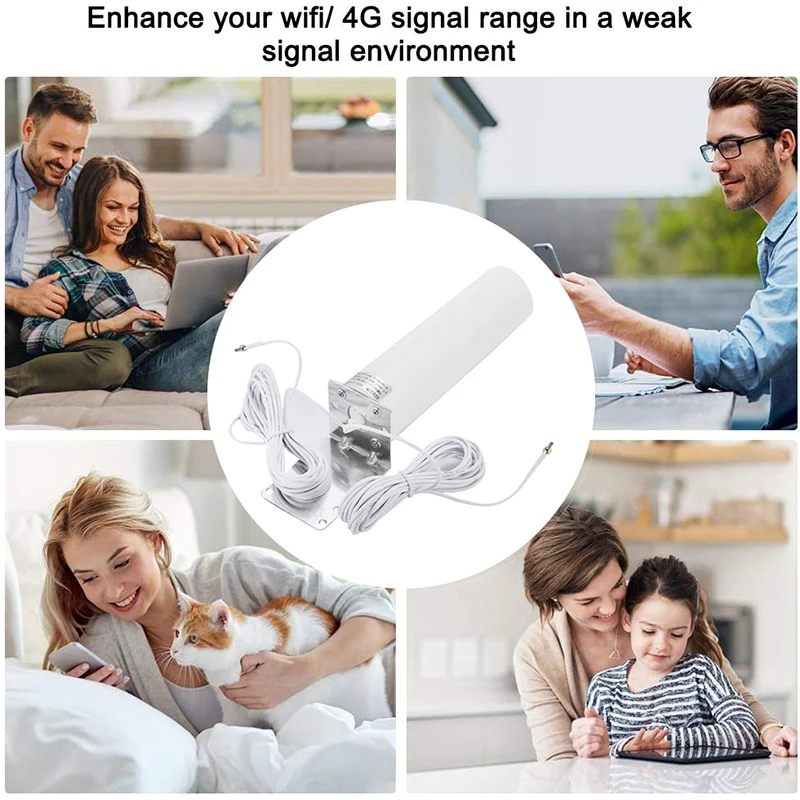 4G LTE CRC9 Antenna 3G External Outdoor 10-12DBi with Dual Connector for Router Modem | Компьютеры и офис