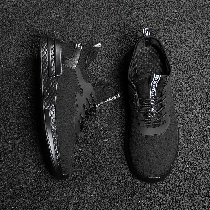 Мужские кроссовки CNEC из натуральной кожи черные белые дышащие легкие на