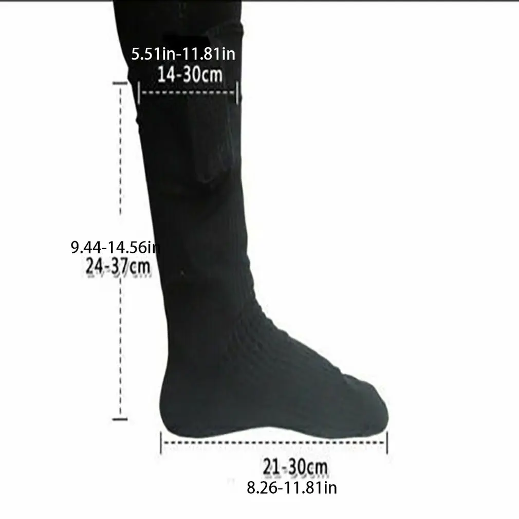 

1 Pair Electric Heated Socks Winter Outdoor Boot Feet Warmer Micro Usb Charging Socks With Adjustable Battery