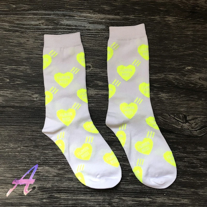 Human Made Socks High Quality Love Full-print Cotton Sports Socks Human Made Men Women Medium Tube Socks Multi-color Tide Socks