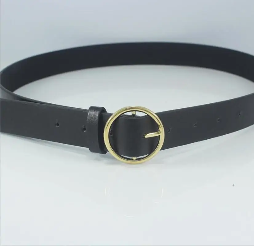 Модный женский винтажный кожаный ремень с металлической пряжкой в стиле