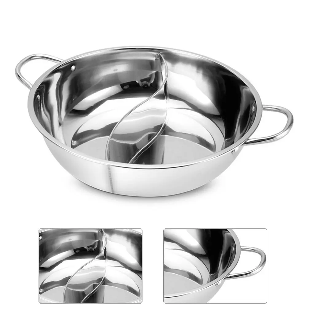 

Hot Pot With Divider Stainless Steel Mandarin Duck Electric Pot Dual Sided Hot Pot Divided 2 Grid Soup Base Cooker